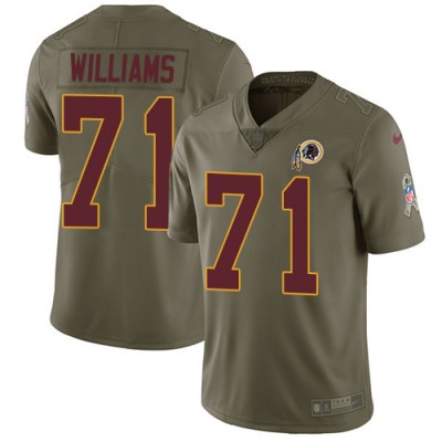 Nike Washington Commanders #71 Trent Williams Olive Men's Stitched NFL Limited 2017 Salute to Service Jersey Men's